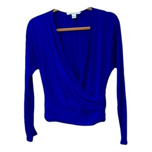 Cobalt Blue Silk Diane Von Furstenberg Blouse